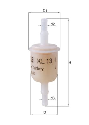 Фільтр паливний MAHLE KL13OF — LADA 1200-1600 1300 (VAZ2101) 1970.01 - 2005.12 MAHLE