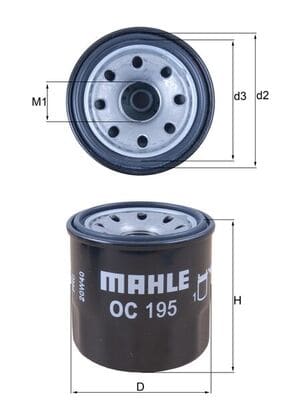 Фільтр масляний MAHLE OC195 — NISSAN ROGUE 2.5 2007.01 - 2015.12 MAHLE