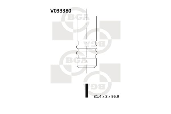 Клапан двигуна BGA V033380 — EX VAG AAT/BBE 31.4X8X96.9 BGA