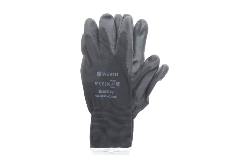 Рукавиці з поліуретановим покриттям (L) Black PU WURTH