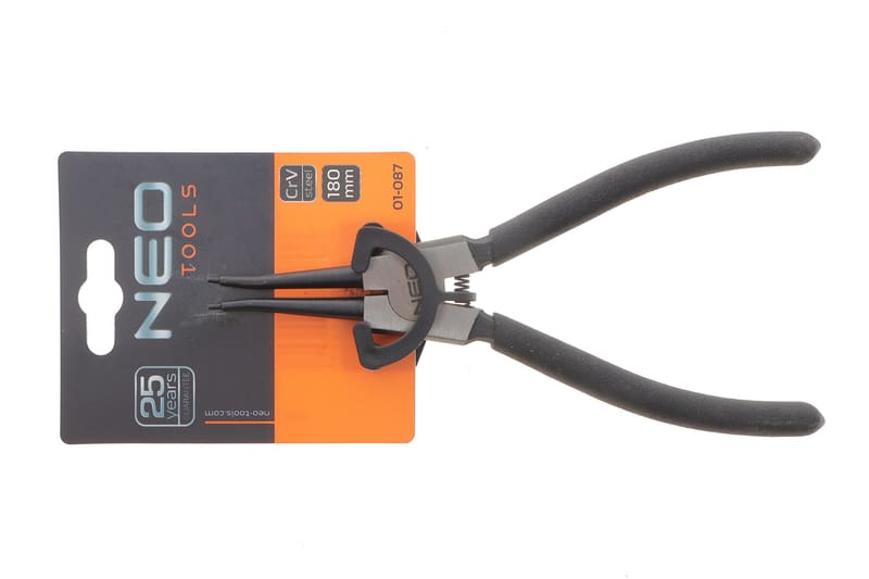 Щипцы прямые для внешних стопорных колец 1,3x10-25 мм L-180 мм NEO TOOLS