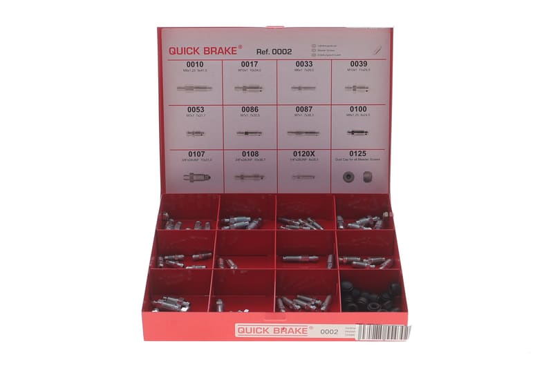 Комплект штуцерів прокачки гальм M6x1-M10x1/7x21.7-11x29.9 +заглушки (к-кт 75шт.) QUICK BRAKE
