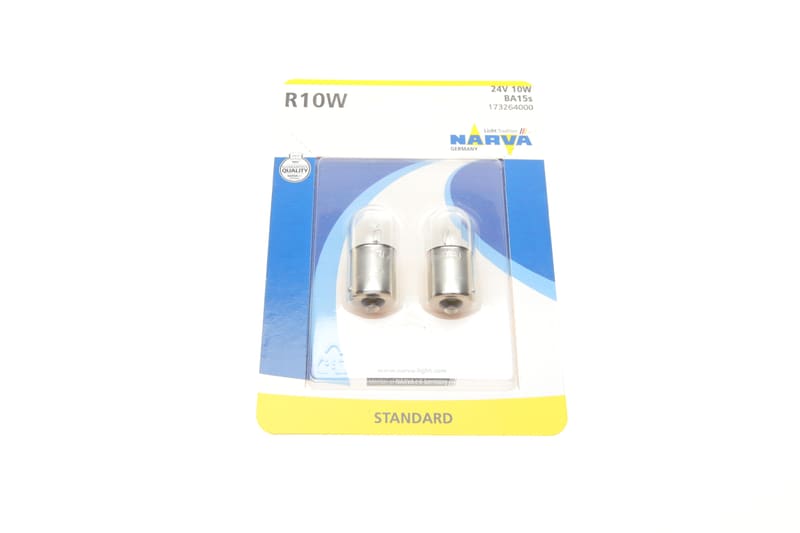 Автолампа R10W 24V 10W BA15s Standard (блістер/к-кт 2шт) NARVA