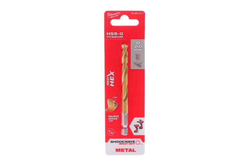 Сверло HSS-Co Ø7 мм х 109мм Shockwave HSS-G TiN Red Hex MILWAUKEE