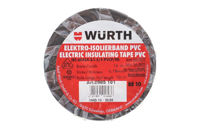 Изолента черная (15mmx10m) WURTH