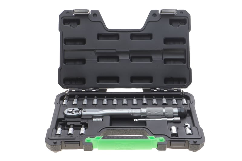 Ключ динамометричний 1/4" 2-25 Нм 270 мм + головки зі вставкою 20 од. JBM