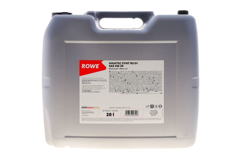 Масло 5W20 HIGHTEC SYNT RS D1 (20L) (WSS-M2C945-A/-B1/960-A1/MS6395/dexos1 Gen 2)(API SP RC ROWE