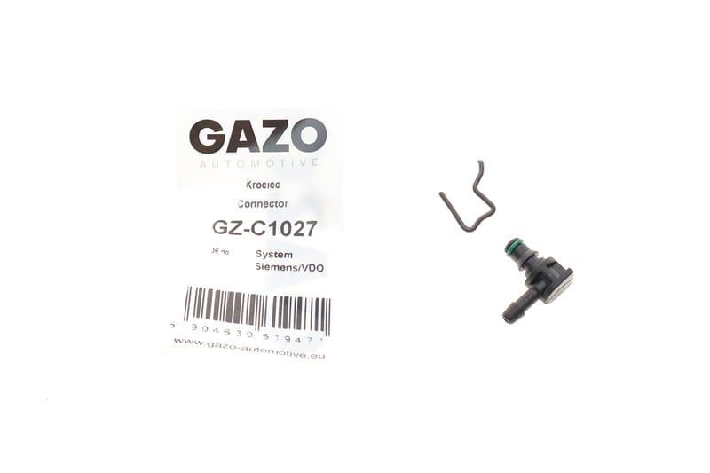 Штуцер шланга зливу Г-подібний (пласт.) (Siemens) (із захистом) GAZO