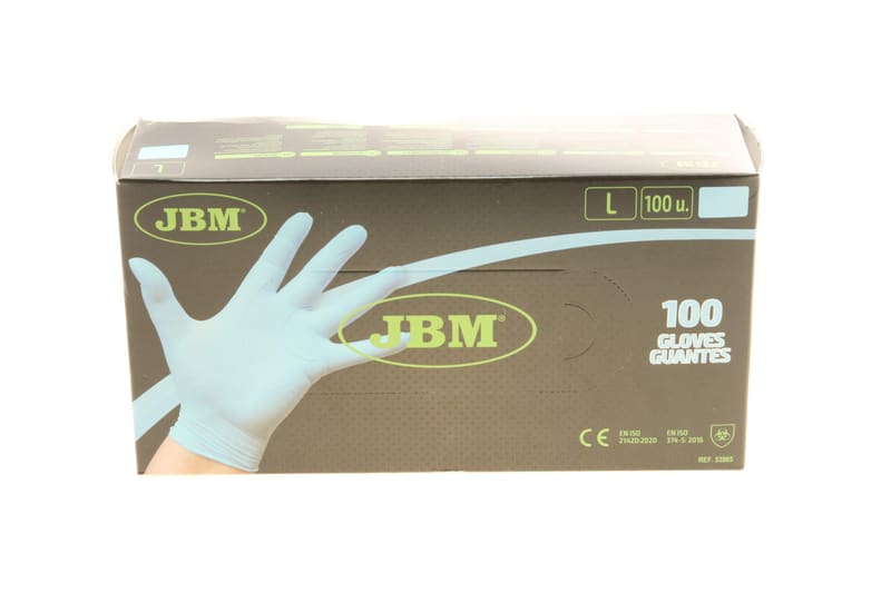 Рукавиці нітрилові (L) 100 шт. 3,5 mil (блакитні) JBM
