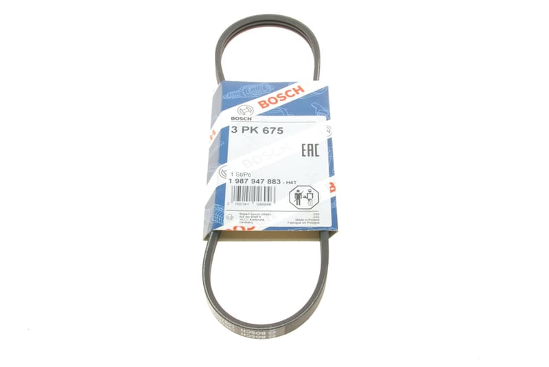 Ремінь генератора Ford Escort/Fiesta 1.8D/Kia Cerato 2.0 90- (3PK675) BOSCH