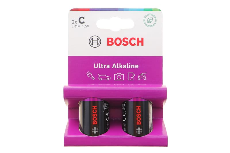 Батарейки Bosch Ultra Alkaline C (LR14) 1.5 V / LR14UA2B/00 (к-кт 2шт) BOSCH