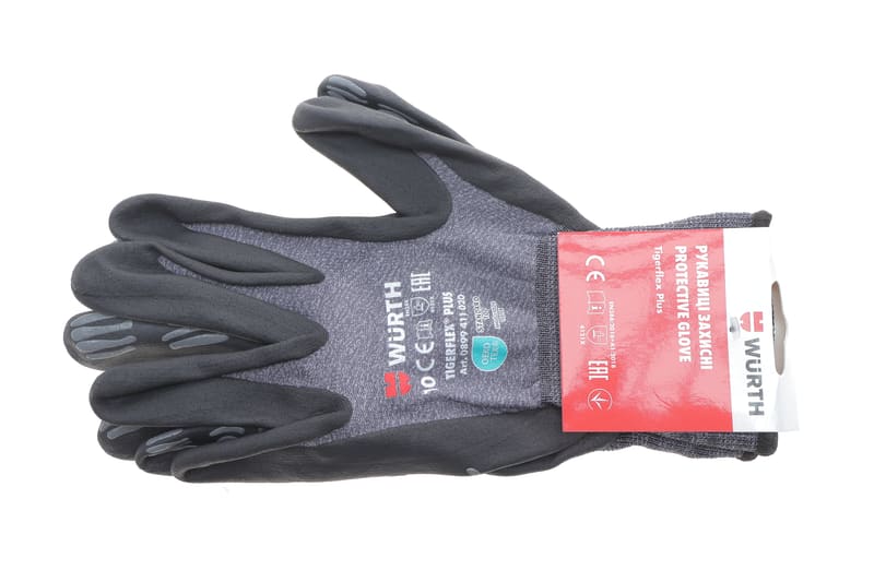 Перчатки с нитриловым покрытием (XL) TIGERFLEX PLUS WURTH