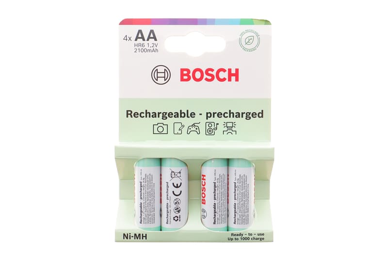 (к-кт 4шт) Батарейки аккумуляторные Bosch Rechargeable Ni-MH AA (HR6) (1.2V/2100 mAh) HR6B4P2100/00 BOSCH