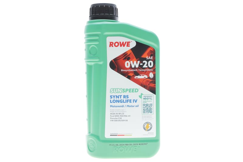 Масло 0W20 SUNSPEED SYNTH RS LONGLIFE IV (1L) (Porsche C20/VW 508 00/509 00) (ACEA A1/B1/C5) ROWE
