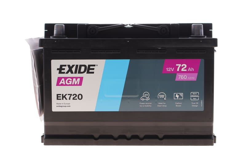 Акумуляторна батарея 72Ah/760A (278x175x190/+R/B13) (Start-Stop AGM) (аналог EK700) EXIDE