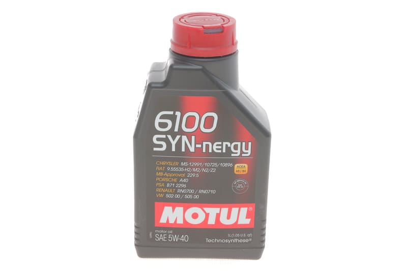 Масло 5W40 Syn-nergy 6100 (1L) (MB 229.5/VW 502 00/505 00/LL-01/RN0710/RN0700) замена на 368411 MOTUL