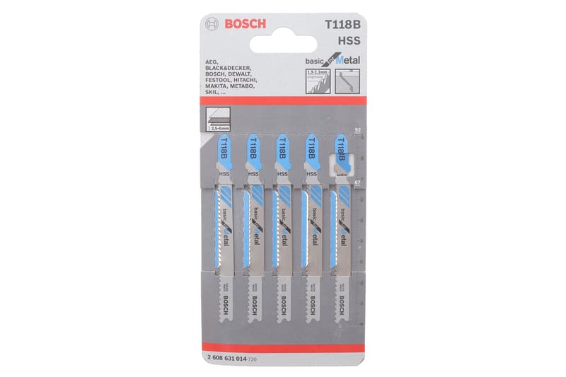 (к-кт 5 шт.) Полотно сменное для элетролобзиков T118B Basic for Metal BOSCH