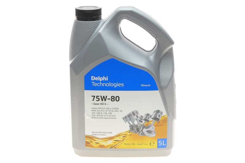 Олива 75W80 Delphi Gear Oil 5 (5L) (GL5/MIL-L-2105D/MAN 342 M-2/Volvo 1273.10) DELPHI