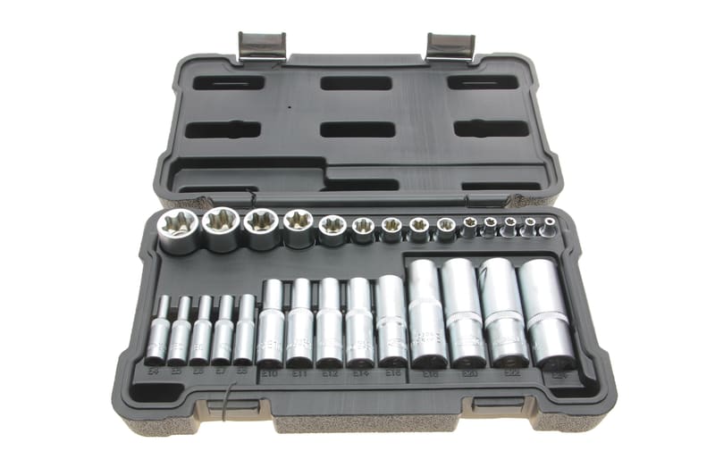Набор головок E-профилем 1/4", 3/8", 1/2" E4-24 28 ед. JBM