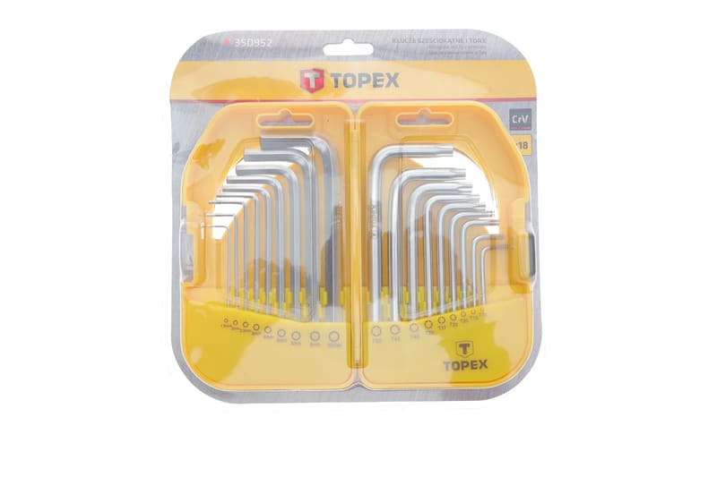Набір ключів Г-под. Hex 1-10 мм, Torx T10-50 TOPEX