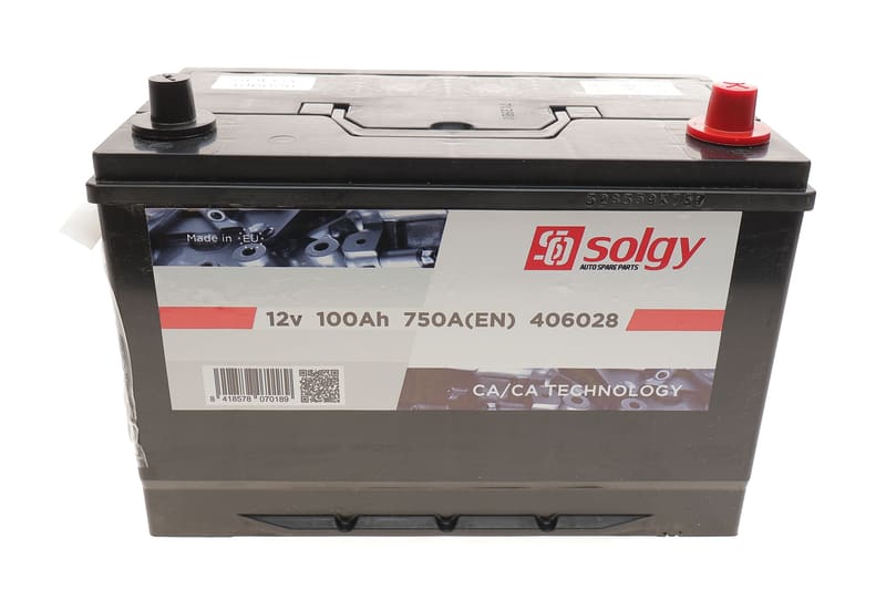 Аккумуляторная батарея 100Ah/750A (303x175x227/+R/B01) (Азия) SOLGY