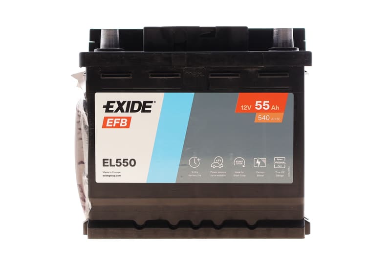 Аккумуляторная батарея 55Ah/540A (207x175x190/+R/B13) (Start-Stop EFB) EXIDE