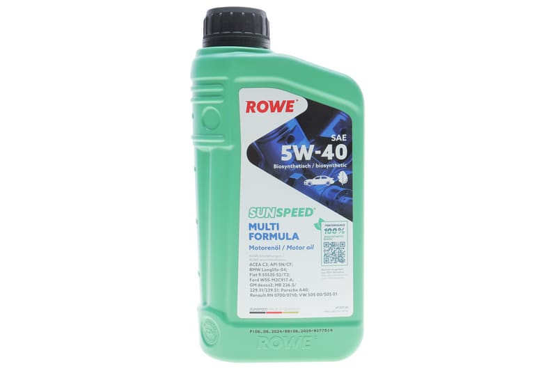 Олива 5W40 SUNSPEED MULTI FORMULA (1L) (MB 229.51/VW 505 00/505 01/BMW LL-04/RN0710/0700) ROWE