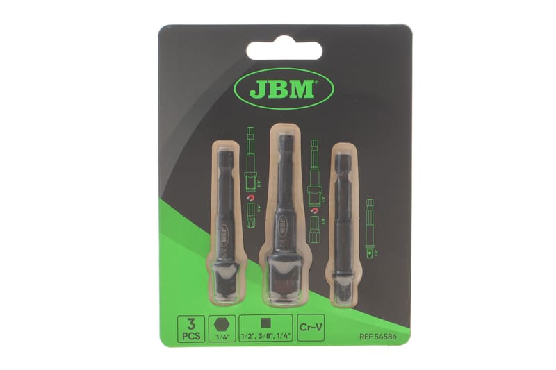 Набір перехідників 1/4"-3/8"-1/2" 3 од. JBM