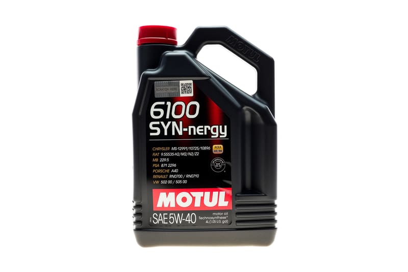 Масло 5W40 Syn-nergy 6100 (4L) (MB 229.5/VW 502 00/505 00/LL-01/RN0710/RN0700) замена на 368450 MOTUL