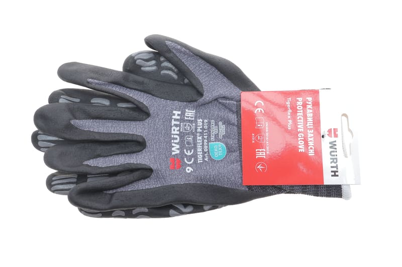 Рукавиці з нітриловим покриттям (L) TIGERFLEX PLUS WURTH