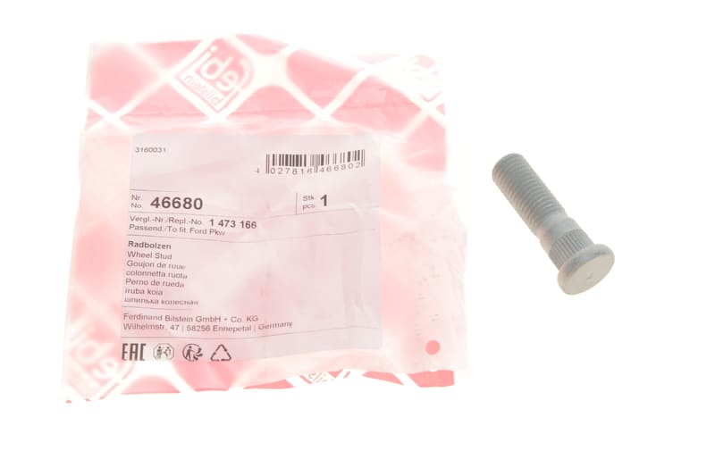 Шпилька колеса Ford Transit Connect/Tourneo Connect 02-13 (M12x1.5) FEBI BILSTEIN