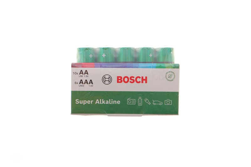 (к-кт 16 шт) Батарейки Bosch Super Alkaline AA (LR6) 10 шт + AAA (LR03) 6шт/ 1.5V (LR6+LR03) BOSCH