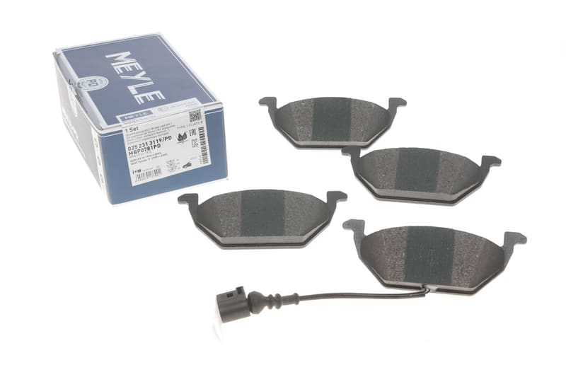 Колодки гальмівні (передні) VW Caddy 04- (з датчиком) Platinum MEYLE