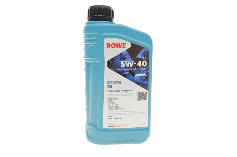 Олива 5W40 HIGHTEC SYNTH RS (1L) (BMW LL-01/MB 229.5/Porsche A40/VW 502 00/505 00/PSA B71 2296) ROWE