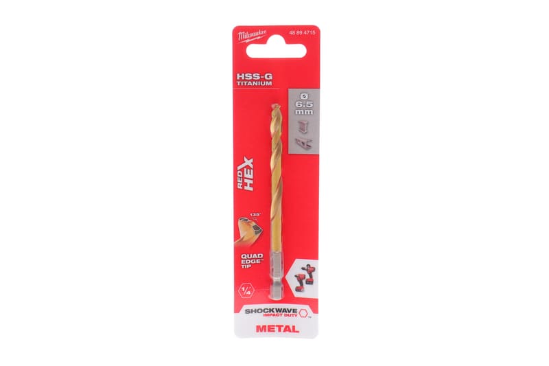 Сверло HSS-Co Ø6.5 мм х 107мм Shockwave HSS-G Red Hex MILWAUKEE