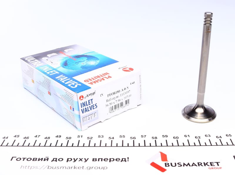 Клапан (впуск) Ford Focus/Transit 1.8TDCI 99-13 (36.5x8x107mm) (азотовані) AMP
