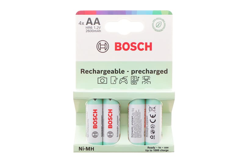 (к-кт 4шт) Батарейки аккумуляторные Bosch Rechargeable Ni-MH AA (HR6) (1.2V/2600 mAh) HR6B4P2600/00 BOSCH