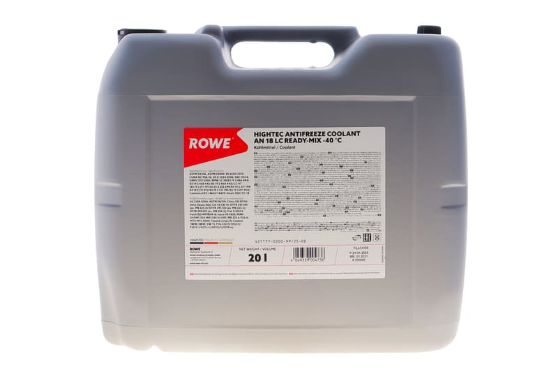 Антифриз (зеленый) 20L HIGHTEC ANTIFREEZE COOLANT AN 18 LC READY-MIX (-40°C) ROWE