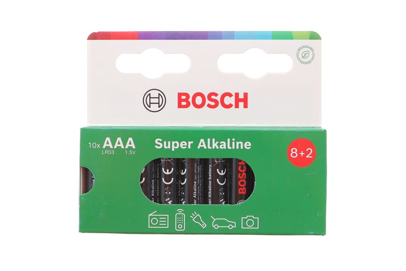 Батарейки Bosch Super Alkaline AAA (LR03) (1.5V) LR03SA10B/00 (к-кт 10 шт) BOSCH