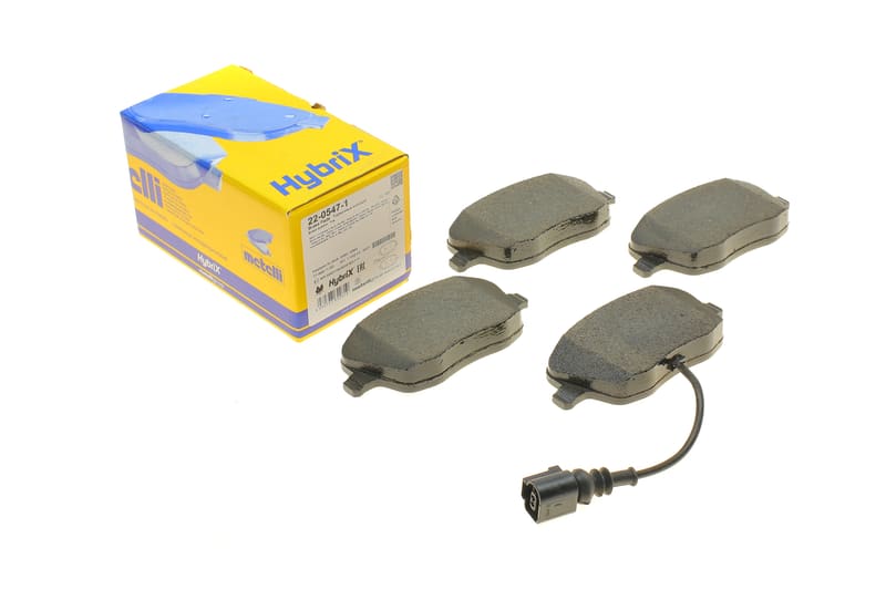 Колодки гальмівні (передні) Seat Ibiza/VW Polo 01-09/Skoda Fabia 99-14/Roomster 06-15 (+датчик) METELLI