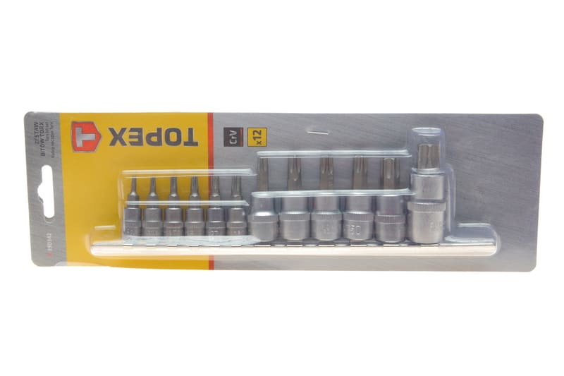 Набор головок 1/4", 3/8", 1/2" со вставками Torx 12 ед. TOPEX