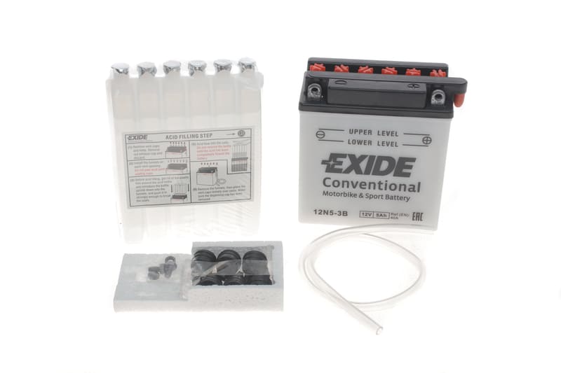 Акумуляторна батарея 5Ah/40A (120x60x130/+R/B0) (мото) (сухозаряджений) EXIDE