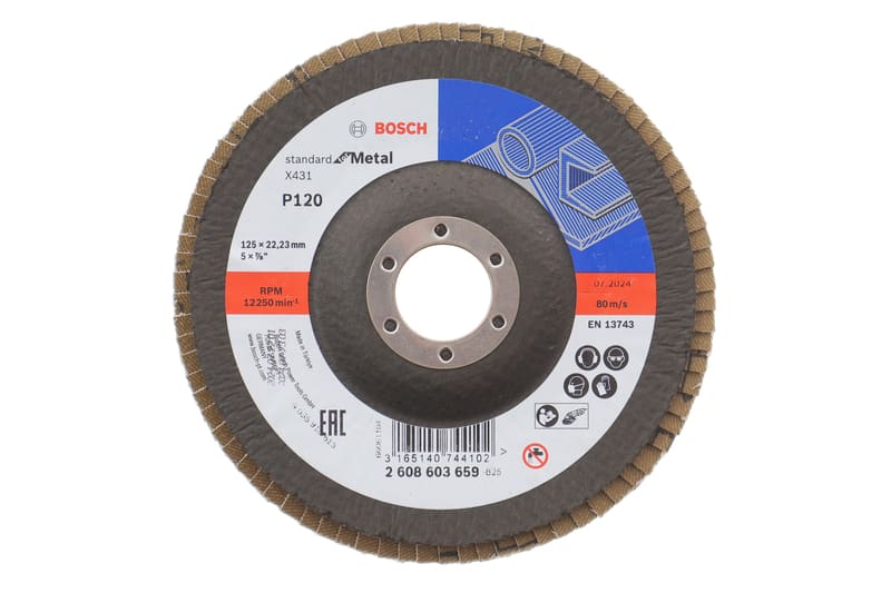 Круг зачисний 125x5x22,23 мм P120 X431 Standard for Metal BOSCH