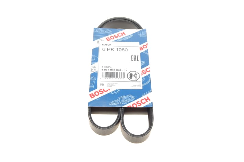 Ремінь генератора VW Crafter 2.0TDI 11-16/Golf 1.4/1.6 97-05/Audi A1/A2/A4 1.4-2.0 01-18 (6PK1080) BOSCH