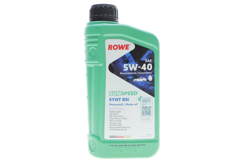 Олива 5W40 SUNSPEED SYNT RSi (1L) (MB 229.3/226.5/Porsche A40/VW 502 00/505 00/RN 0700/0710) ROWE