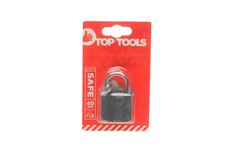 Замок навісний (40mm) (3 ключа в к-кт) TOP TOOLS