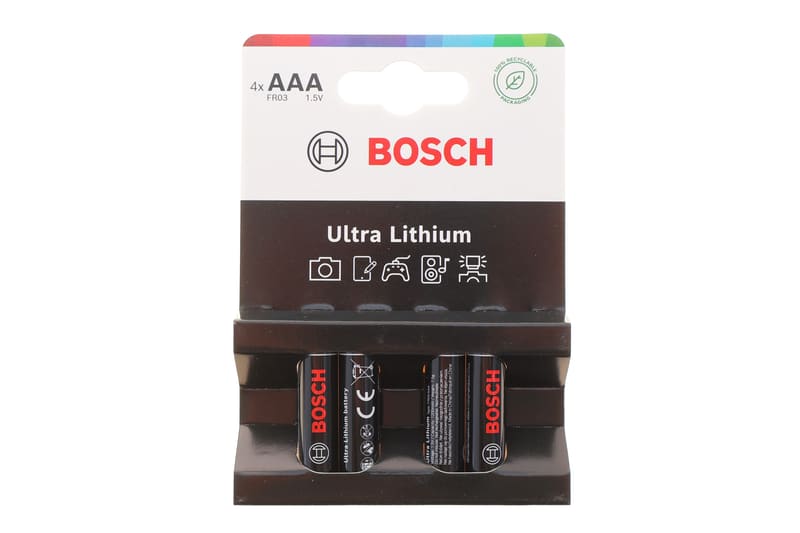Батарейки літієві Bosch Ultra Lithium AAA (FR03) (1.5V/1200 mAh) FR03UL4B/00 (к-кт 4шт) BOSCH