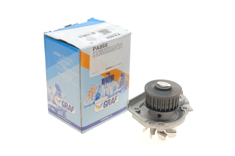 Помпа води Fiat Doblo/Panda/Punto/Bravo/Stilo 1.2/1.4 01- (23z) (B/B) (8 лоп.) (метал.імпеллер) GRAF
