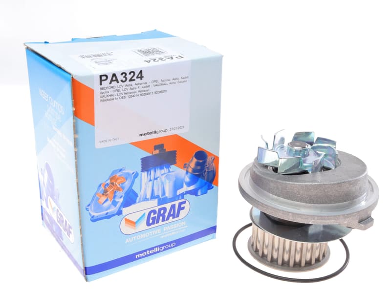 Помпа води Opel Astra F/Vectra A 1.7D/TD 88-00/Kadett E/Ascona C 1.6D/1.7D 86-91 (21z) (B/B) (8 лоп) GRAF