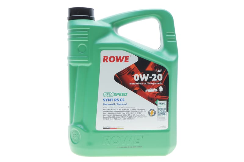 Масло 0W20 SUNSPEED SYNT RS C5 (5L) (ACEA A1/B1/C5/C6) (Longlife-17 FE+/MB 229.71/229.72/M2C962-A1) ROWE